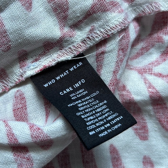 Who What Where Women’s Size M Linen Blend Blouse With Ruffles Summer Casual - Picture 7 of 8